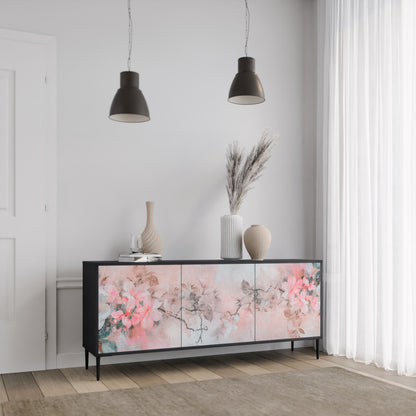 CHERRY BLOSSOM 3-dörrars skänk i svart finish