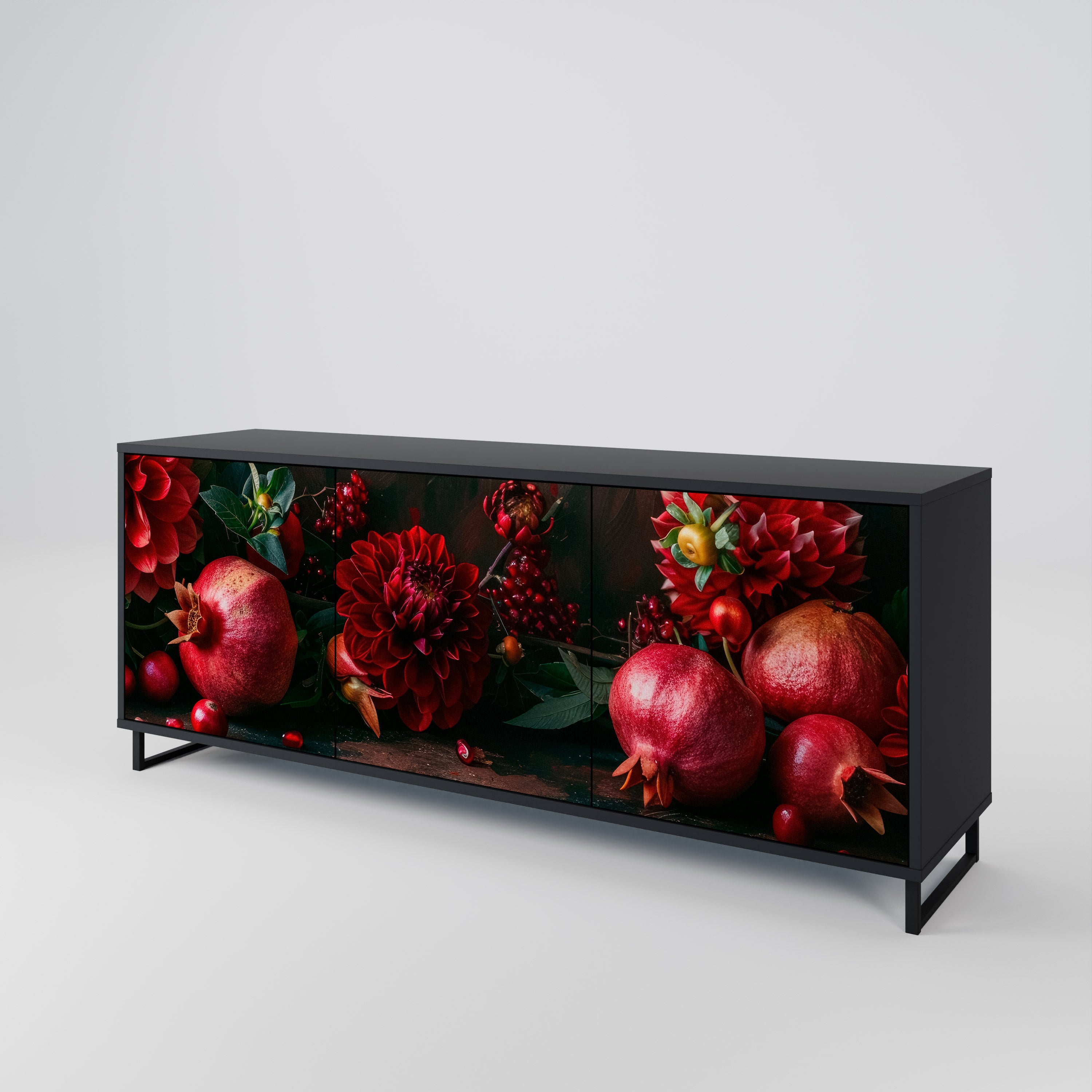 DAHLIAS AND POMEGRANATES 3-Door Sideboard