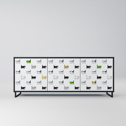 CATS COMPILATION 3-Door Sideboard in Black Finish