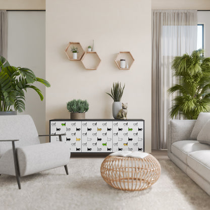 CATS COMPILATION 3-Door Sideboard in Black Finish