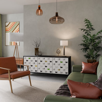 CATS COMPILATION 3-Door Sideboard in Black Finish
