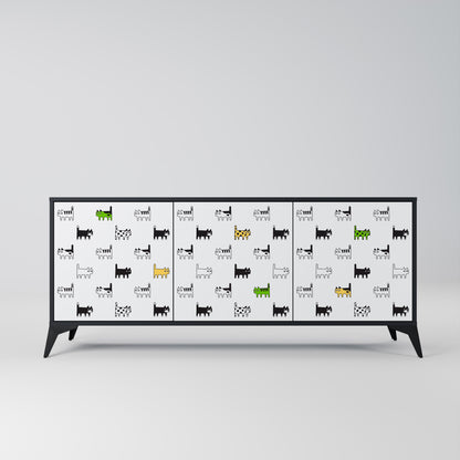 CATS COMPILATION 3-Door Sideboard in Black Finish