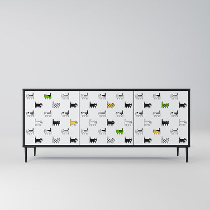 CATS COMPILATION 3-Door Sideboard in Black Finish