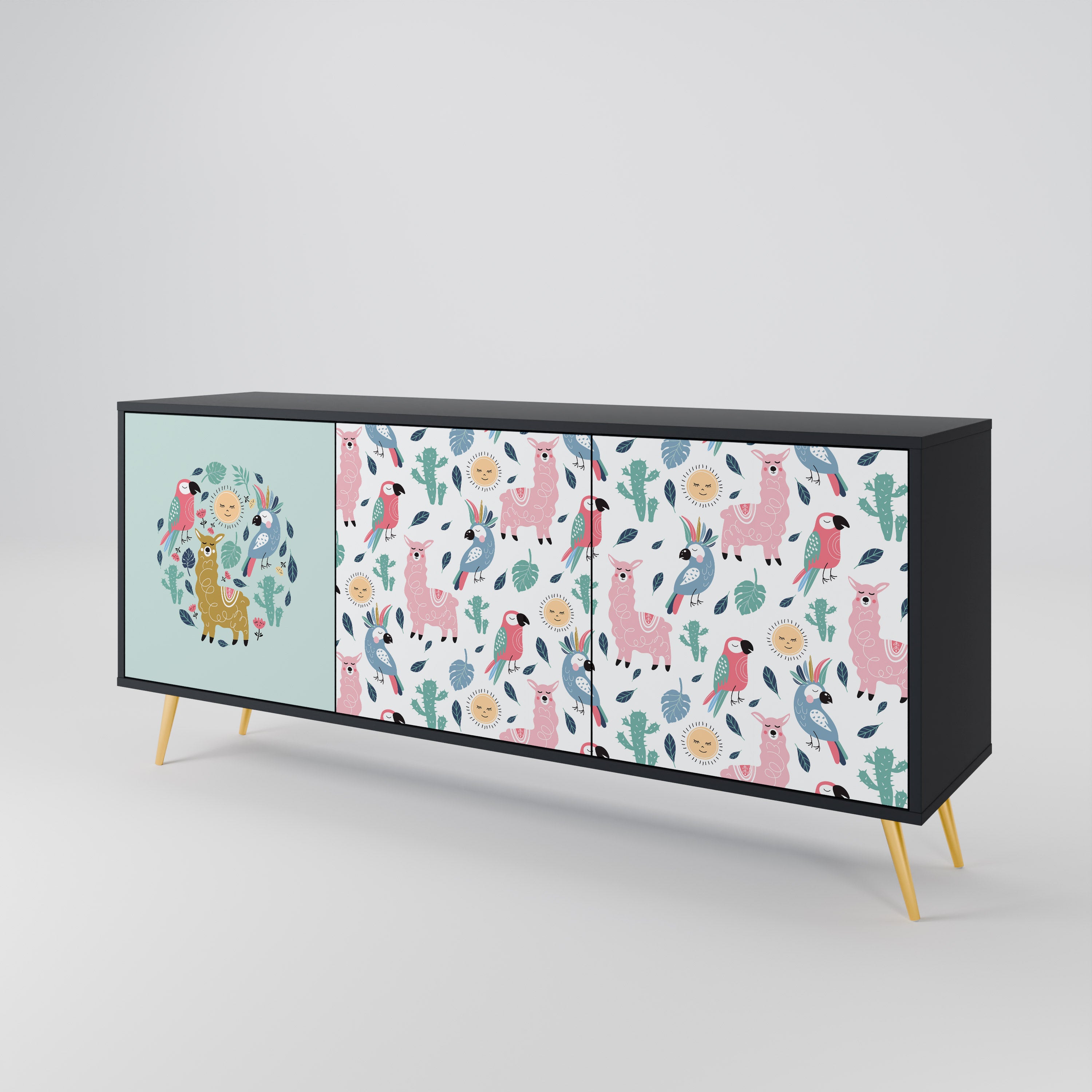 COLORFUL ALPACAS 3-Door Sideboard