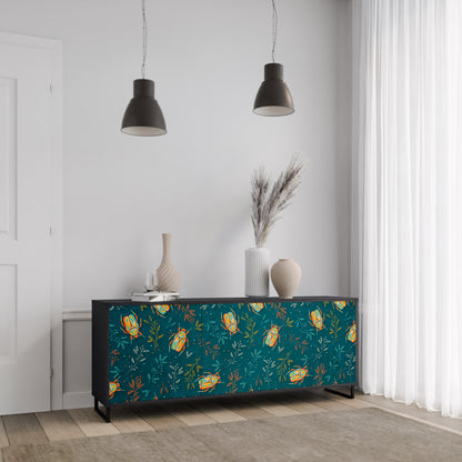 HÖSTINSEKTER 3-dörrars skänk i svart finish