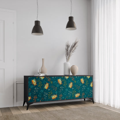 HÖSTINSEKTER 3-dörrars skänk i svart finish