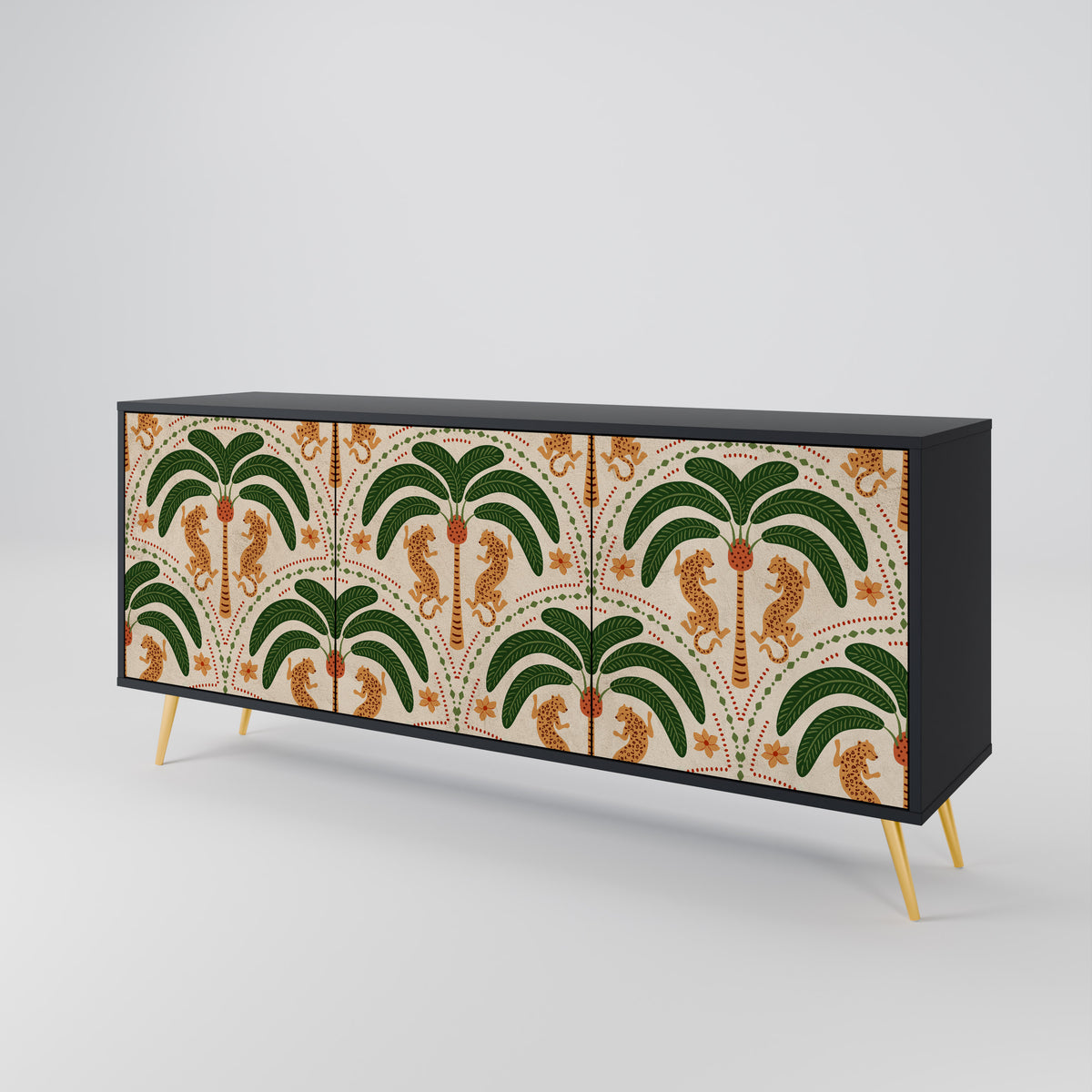 DANCING PREDATORS Skänk med tre dörrar