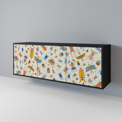 COLORFUL INSECTS Skänk med tre dörrar