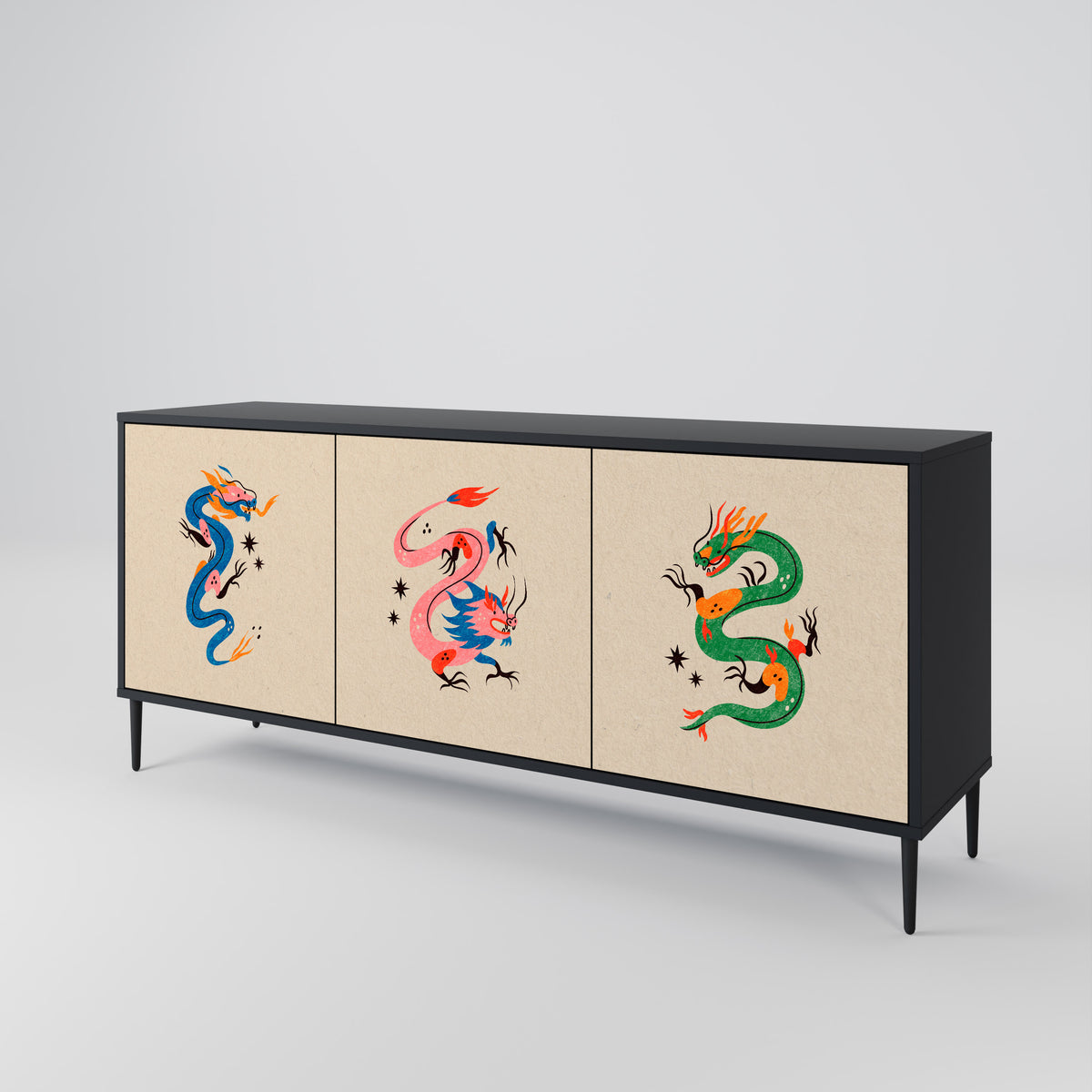 MYTHOLOGICAL CREATURES Skänk med tre dörrar