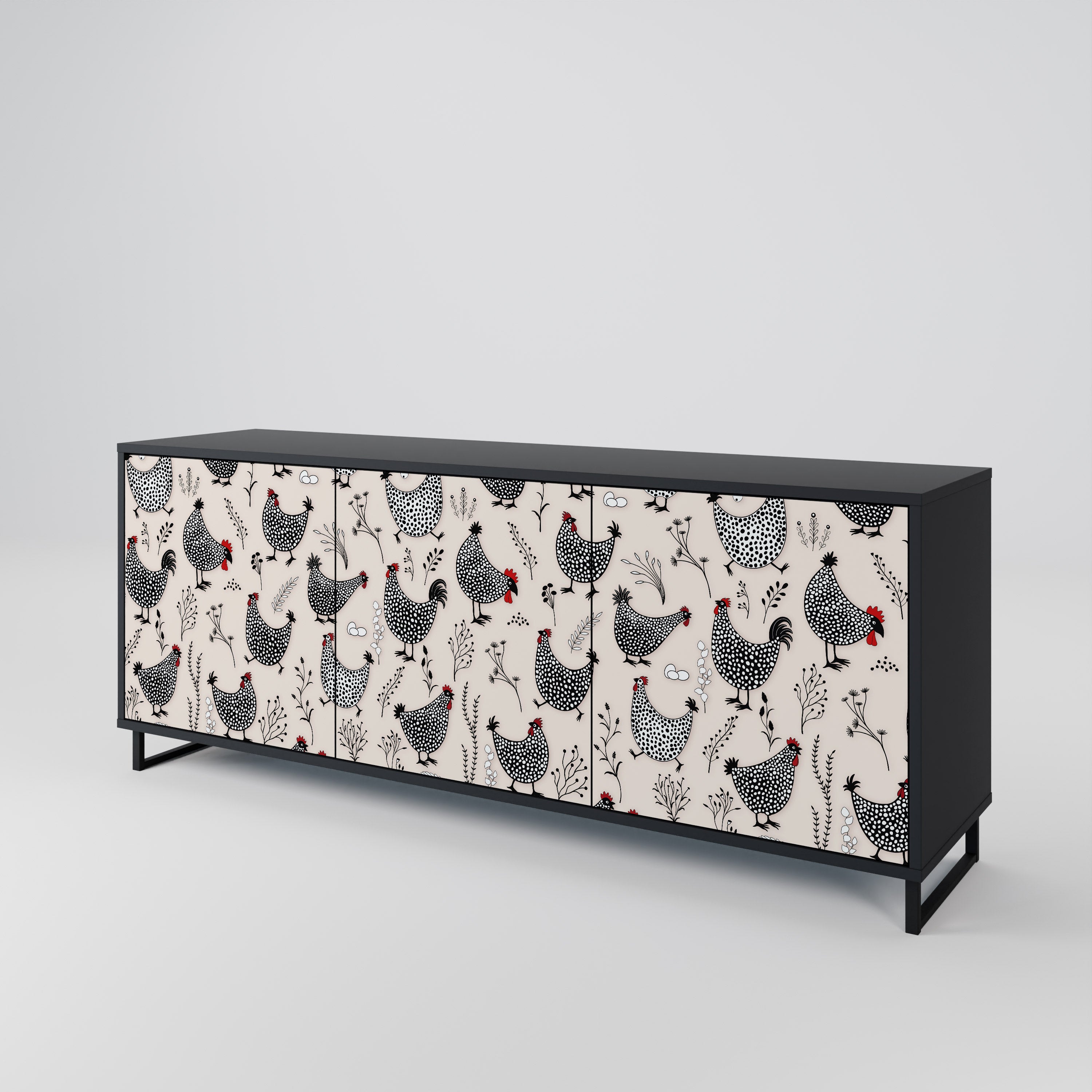 HAPPY HENS 3-Door Sideboard