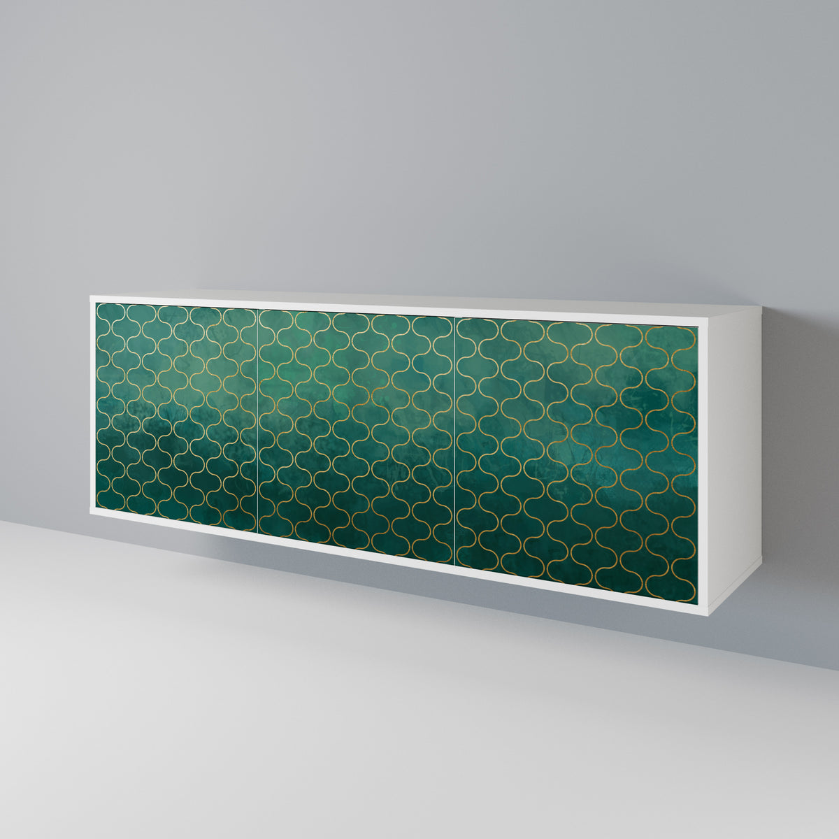 TESSELATED GREENERY Skänk med tre dörrar