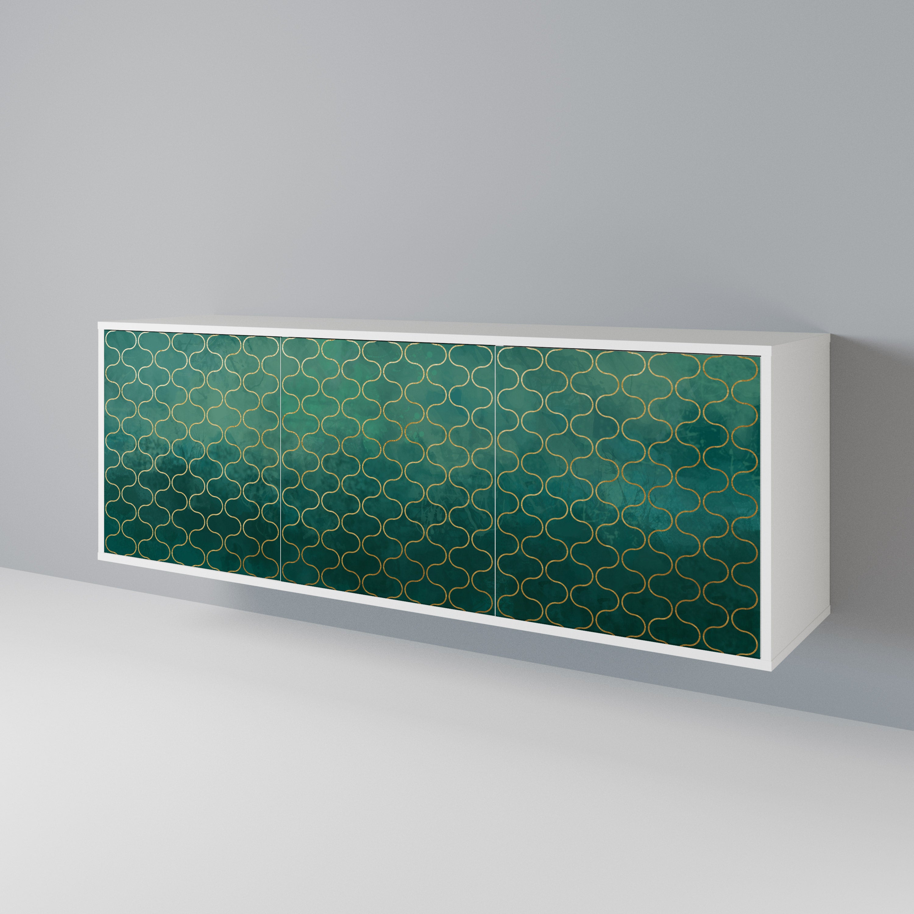 TESSELATED GREENERY Skänk med tre dörrar