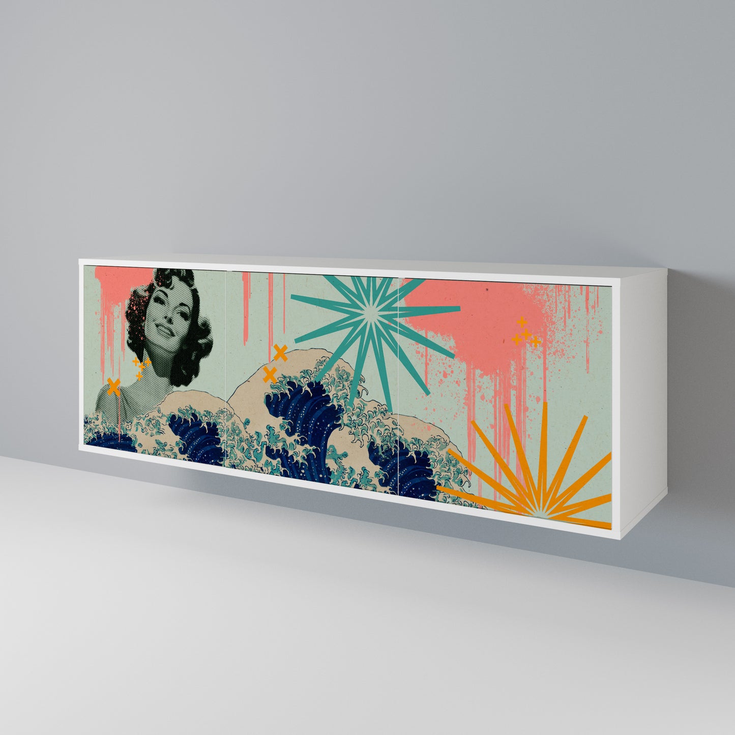 KANAGAWA BEAUTY Skänk med tre dörrar