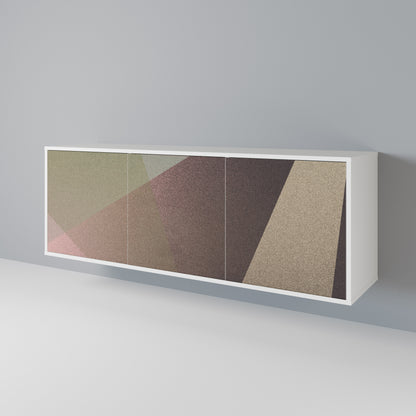 BEIGE GEOMETRY Skänk med tre dörrar