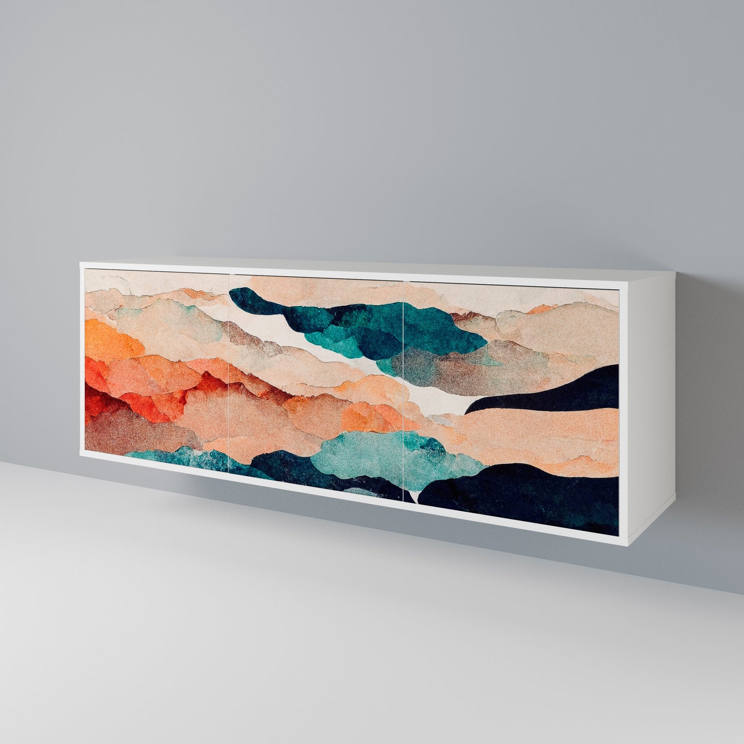 ABSTRACT LANDSCAPE Skänk med tre dörrar