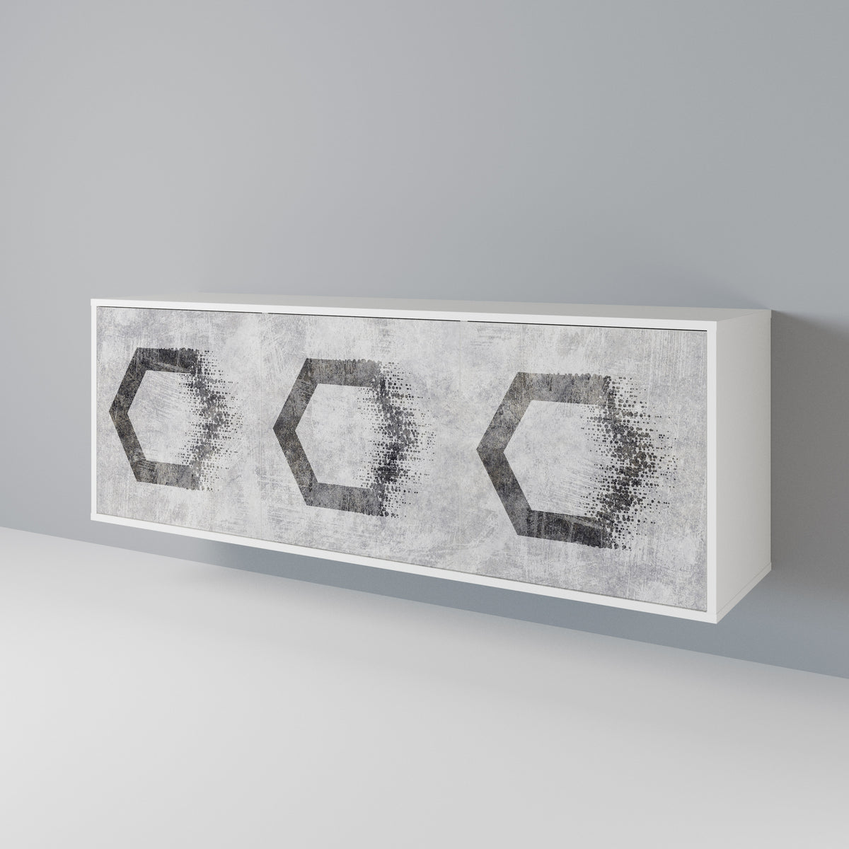 HEXAGONAL FIGURES Skänk med tre dörrar