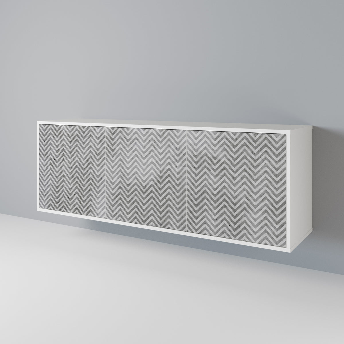 CONCRETE ZIG ZAG Skänk med tre dörrar