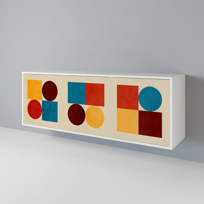 GEOMETRIC PUZZLE Skänk med tre dörrar