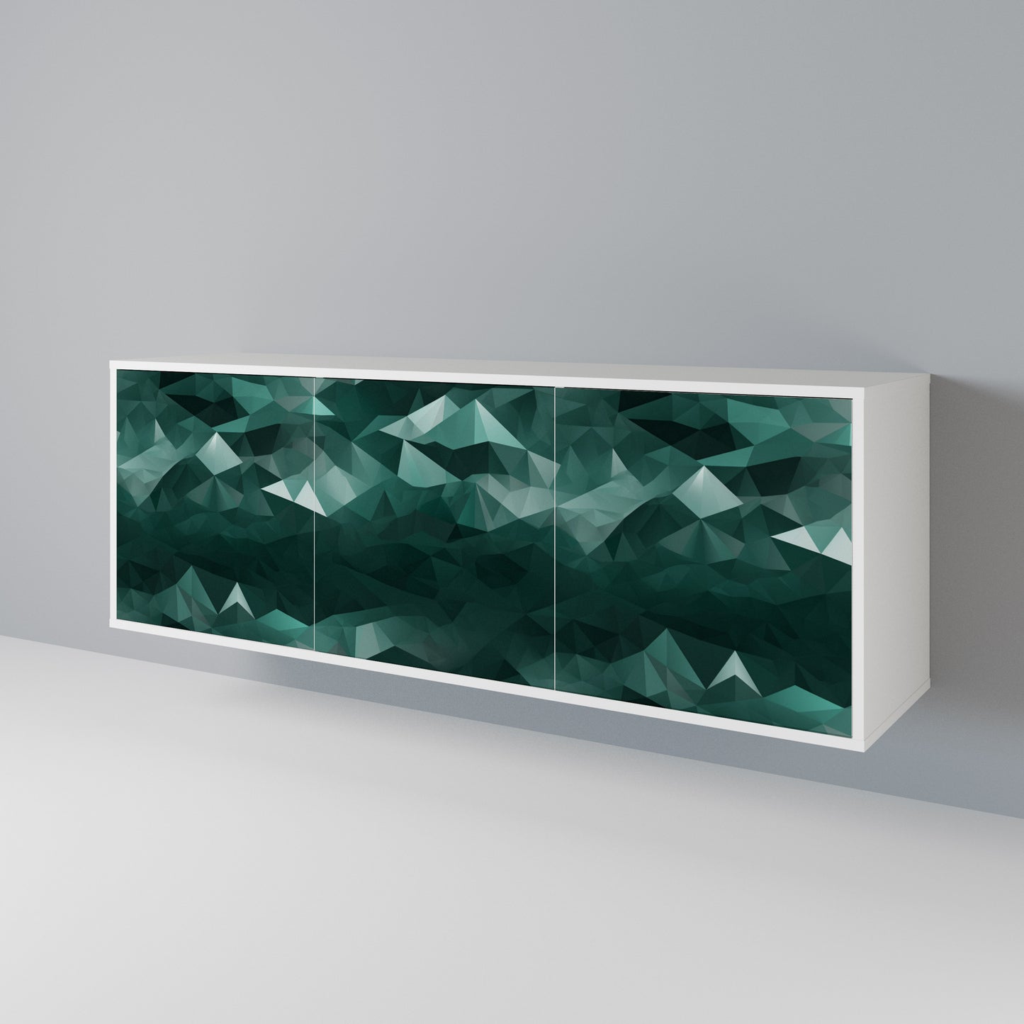POLYGONAL FLOATING Skänk med tre dörrar