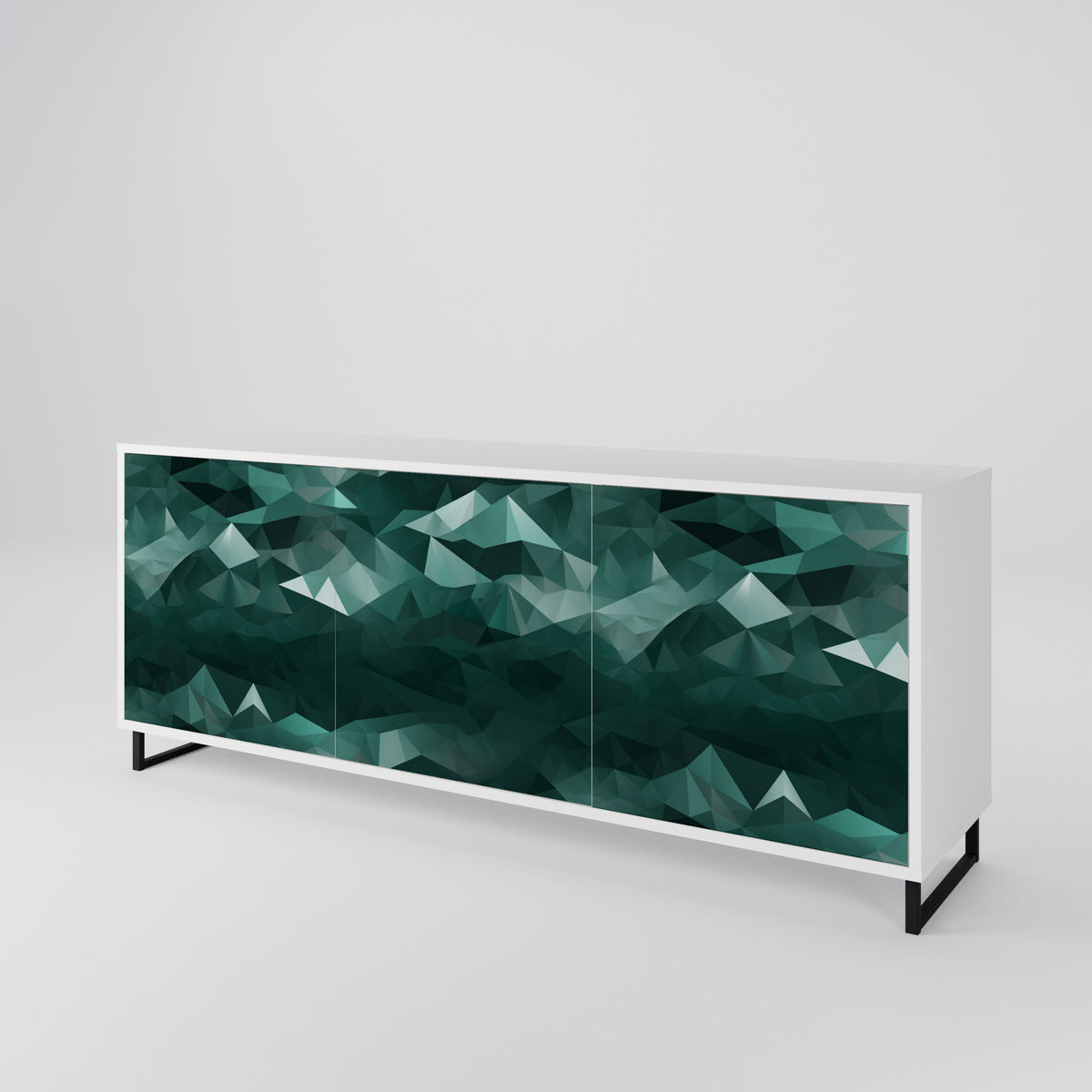 POLYGONAL FLOATING Skänk med tre dörrar