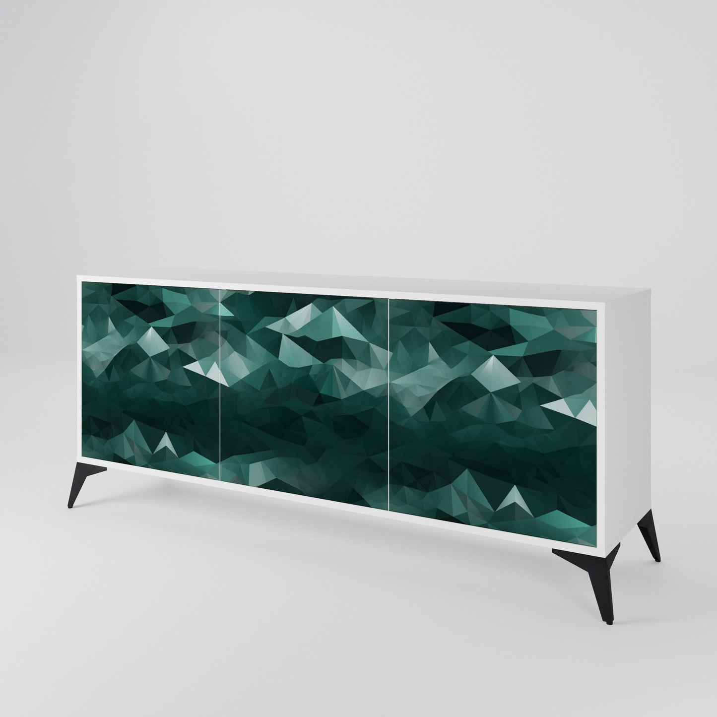 POLYGONAL FLOATING Skänk med tre dörrar