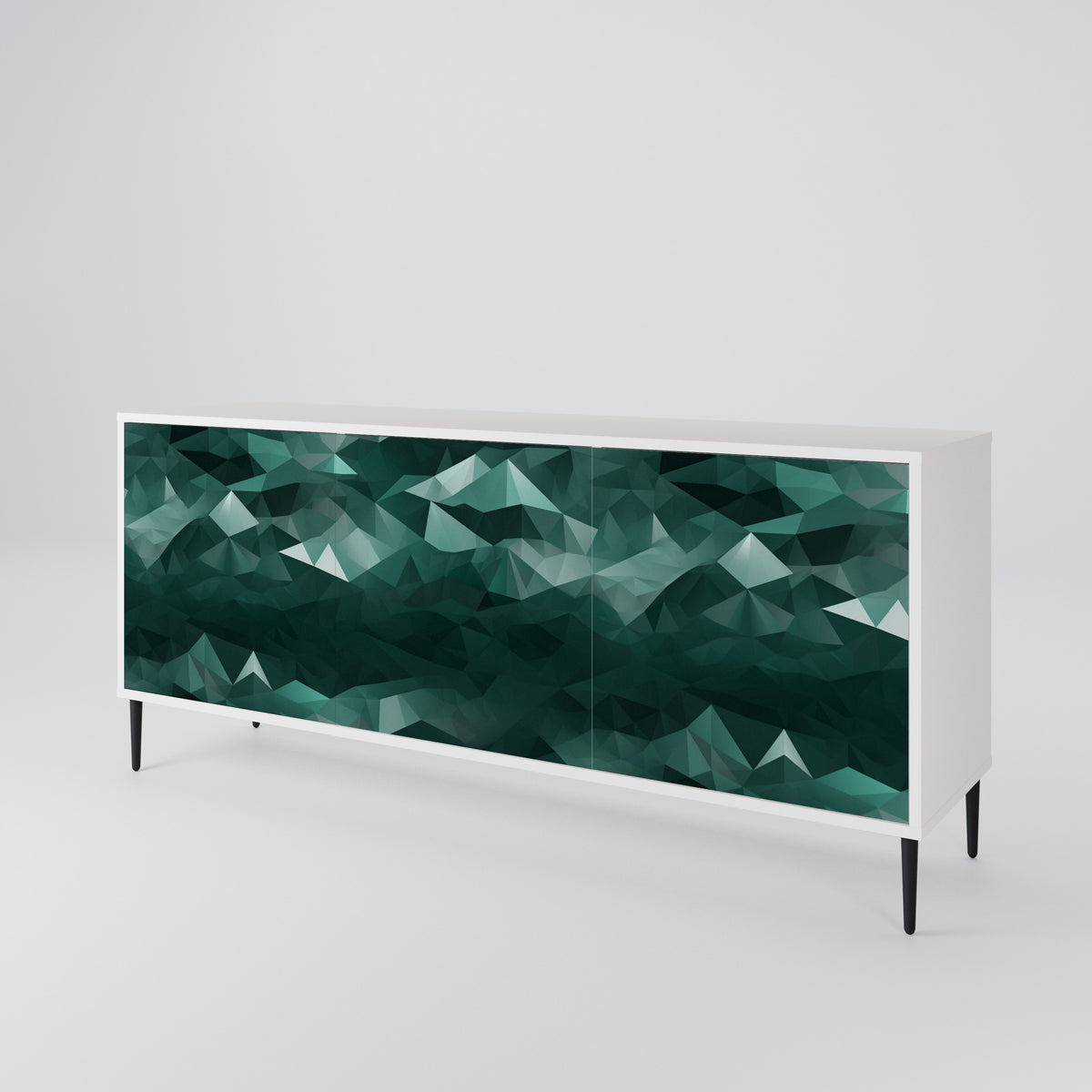 POLYGONAL FLOATING Skänk med tre dörrar