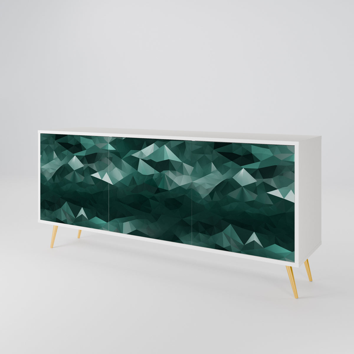 POLYGONAL FLOATING Skänk med tre dörrar