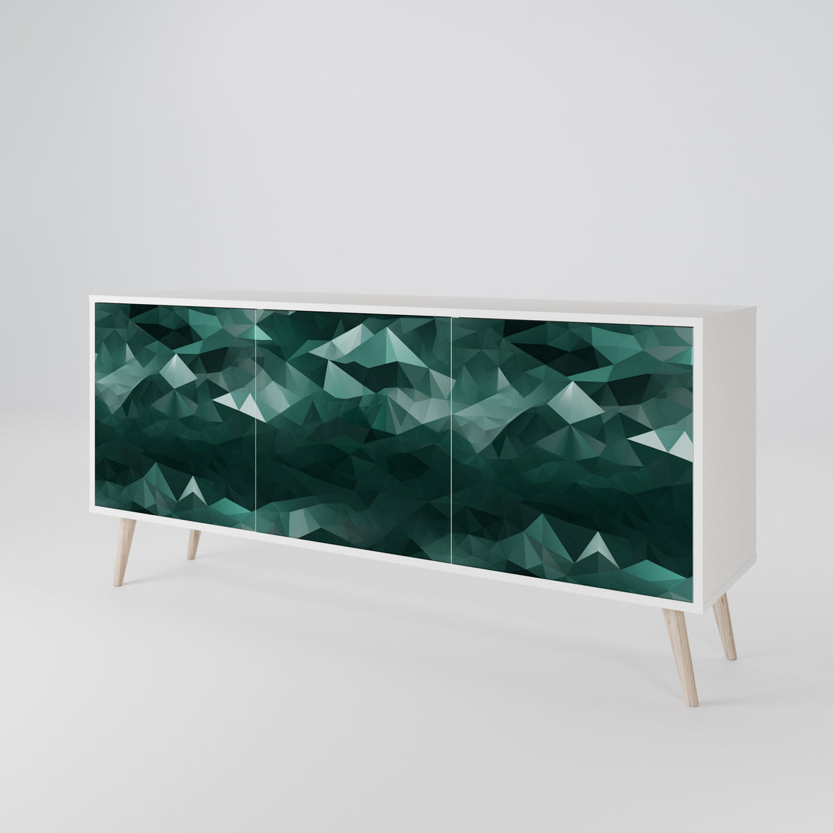 POLYGONAL FLOATING Skänk med tre dörrar