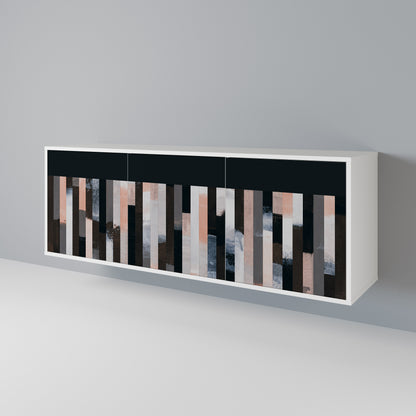 COLLAGE OF RECTANGLES Skänk med tre dörrar