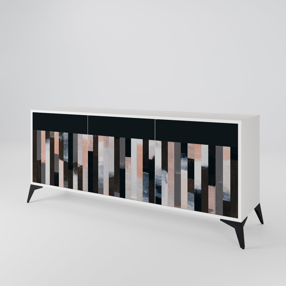 COLLAGE OF RECTANGLES Skänk med tre dörrar