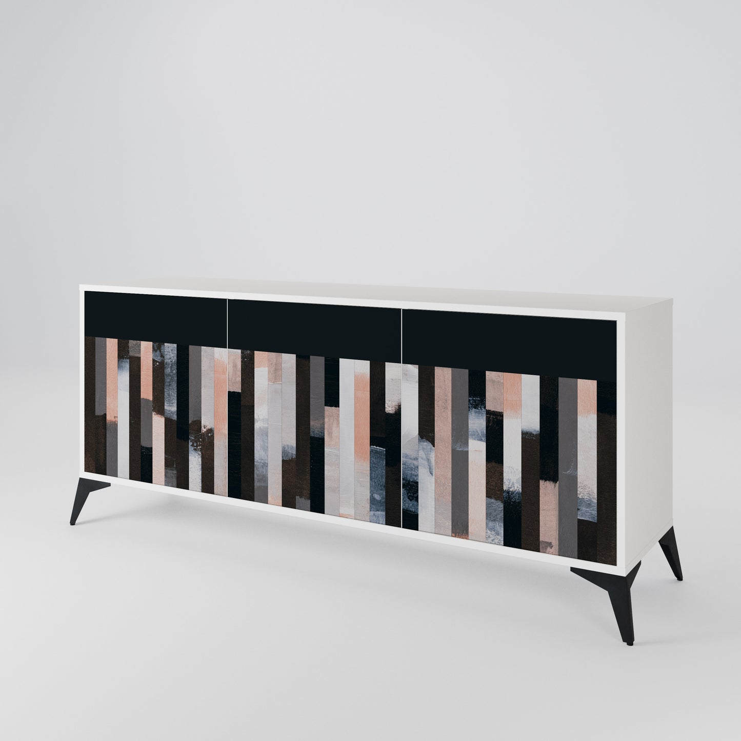 COLLAGE OF RECTANGLES Skänk med tre dörrar