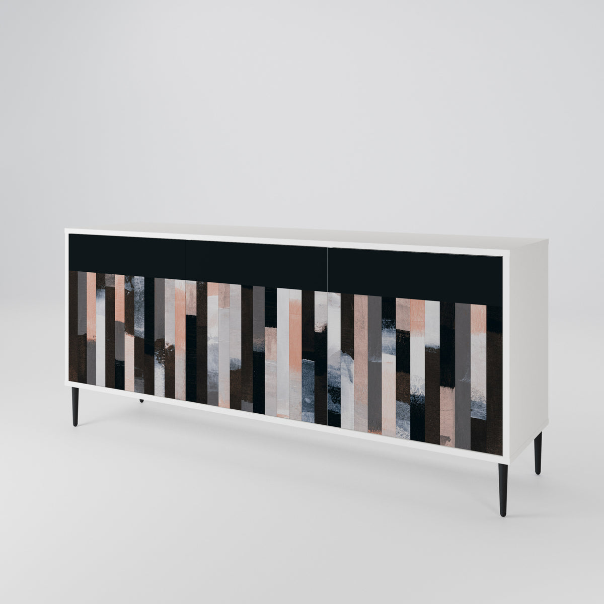 COLLAGE OF RECTANGLES Skänk med tre dörrar