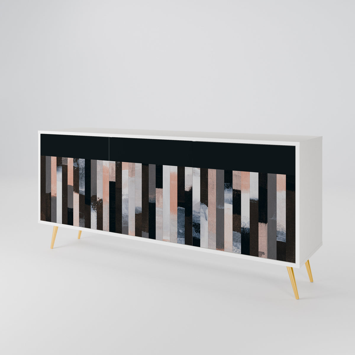 COLLAGE OF RECTANGLES Skänk med tre dörrar
