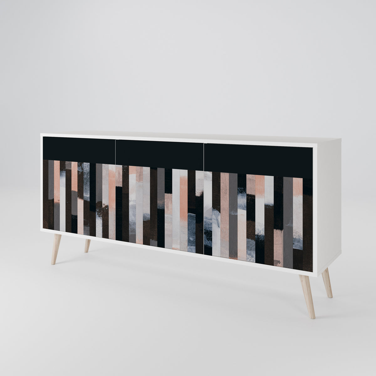 COLLAGE OF RECTANGLES Skänk med tre dörrar