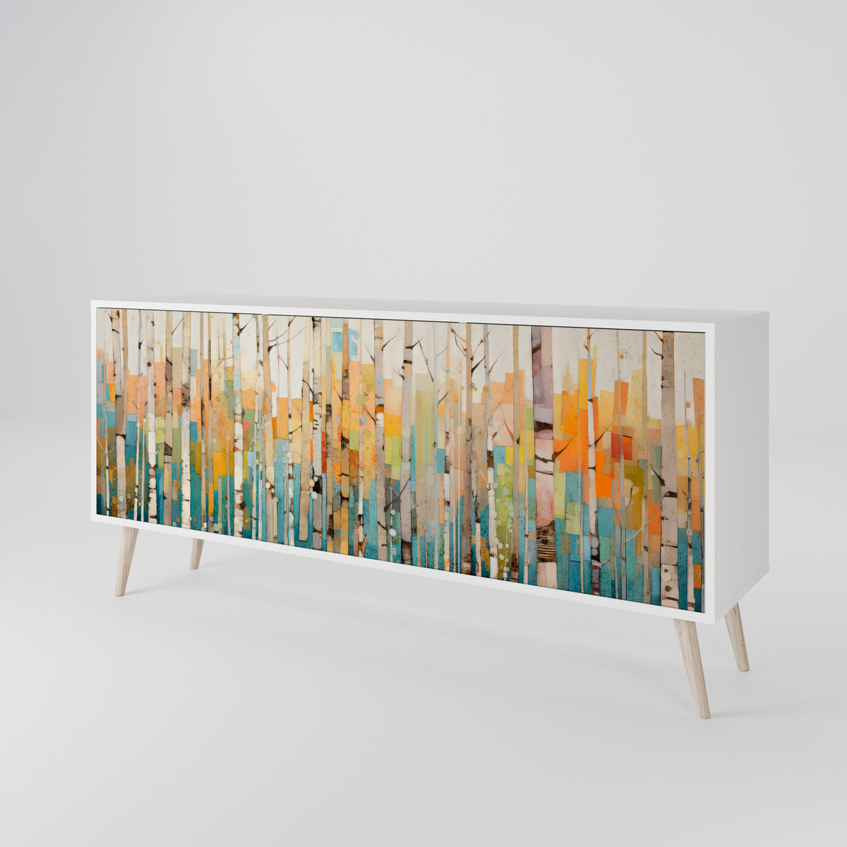 BIRCH KALEIDOSCOPE Skänk med tre dörrar