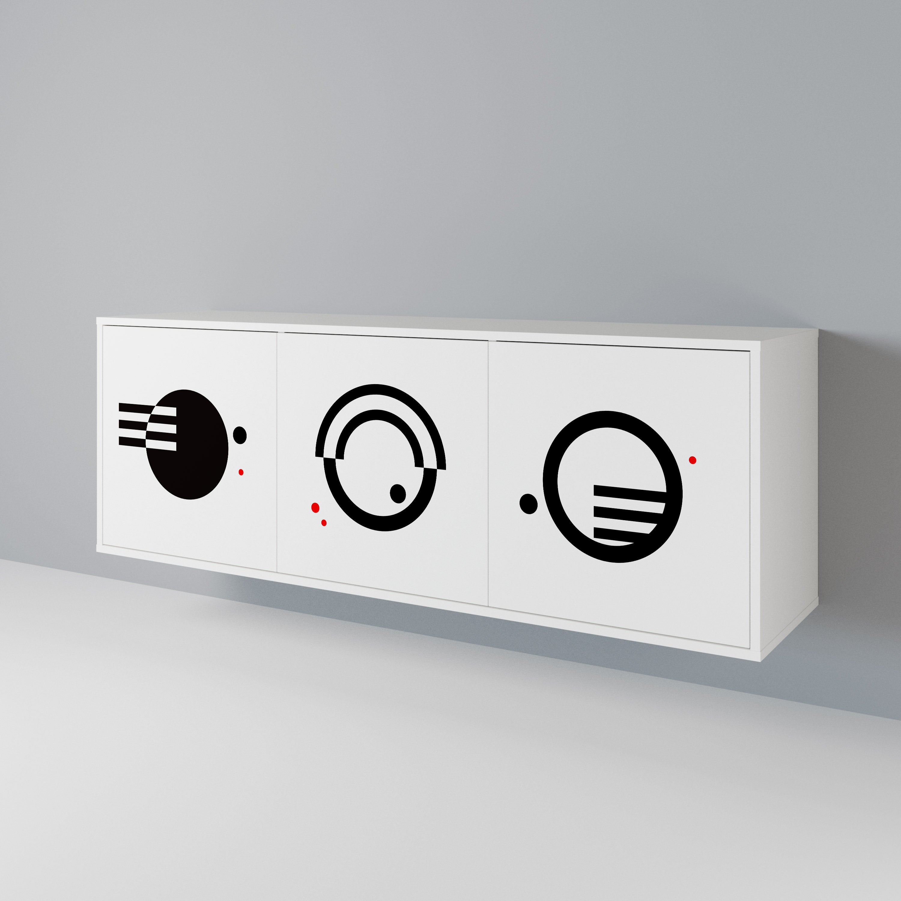 BLACK AND WHITE COMBINATION 3-Door Sideboard