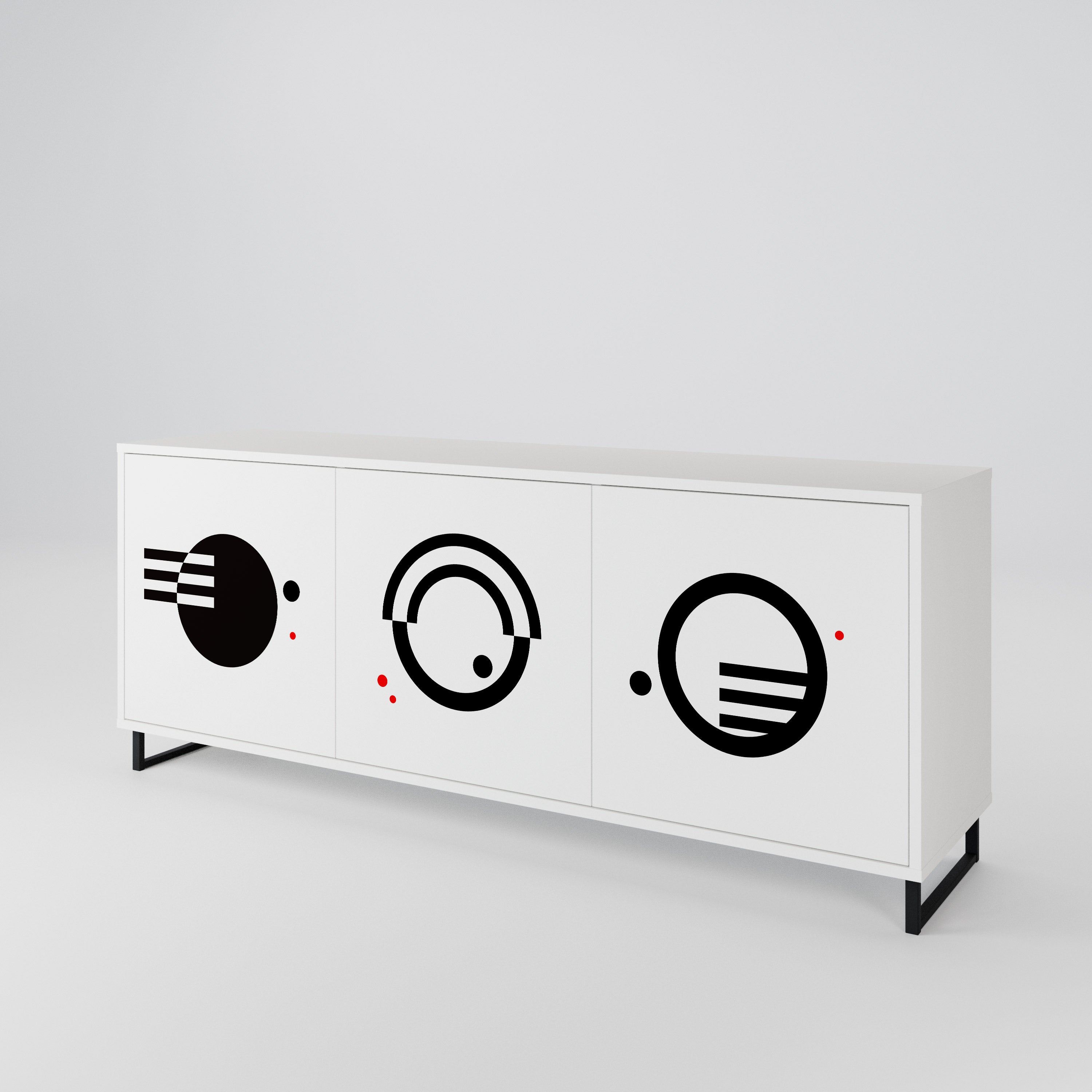 BLACK AND WHITE COMBINATION 3-Door Sideboard