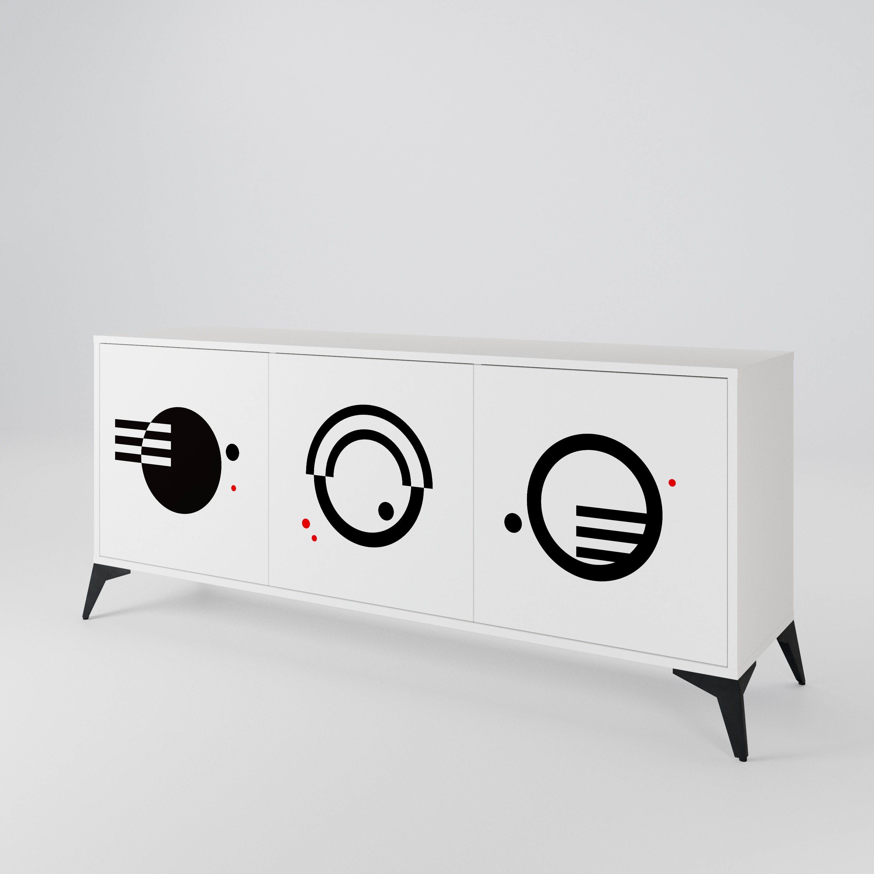 BLACK AND WHITE COMBINATION 3-Door Sideboard