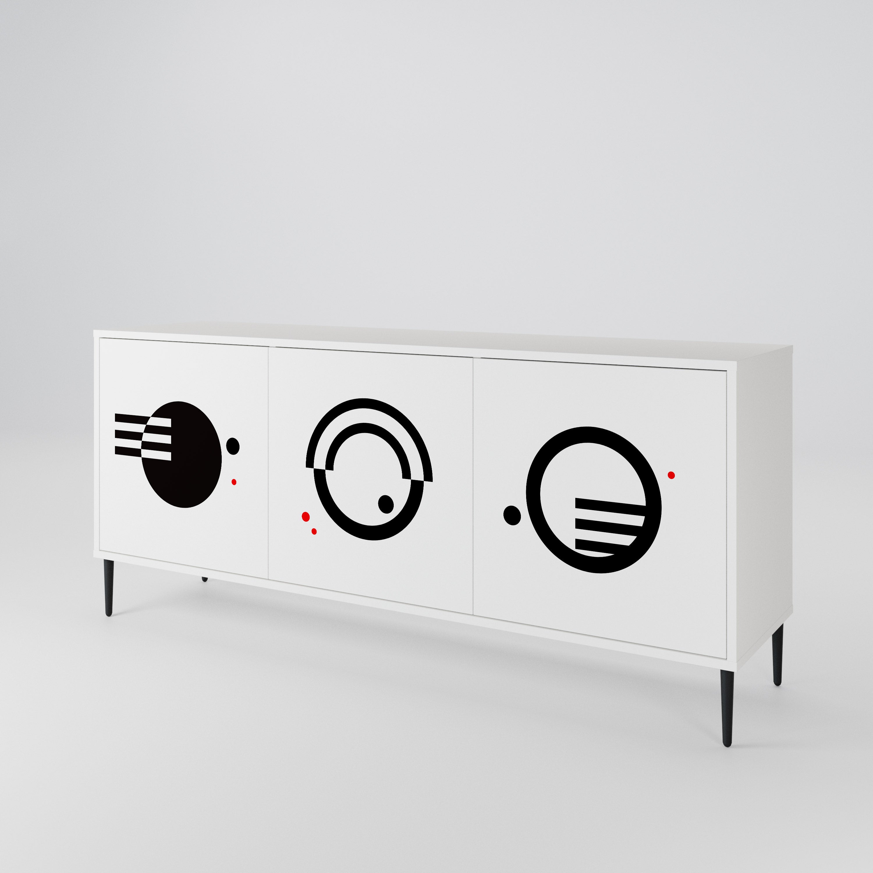 BLACK AND WHITE COMBINATION 3-Door Sideboard