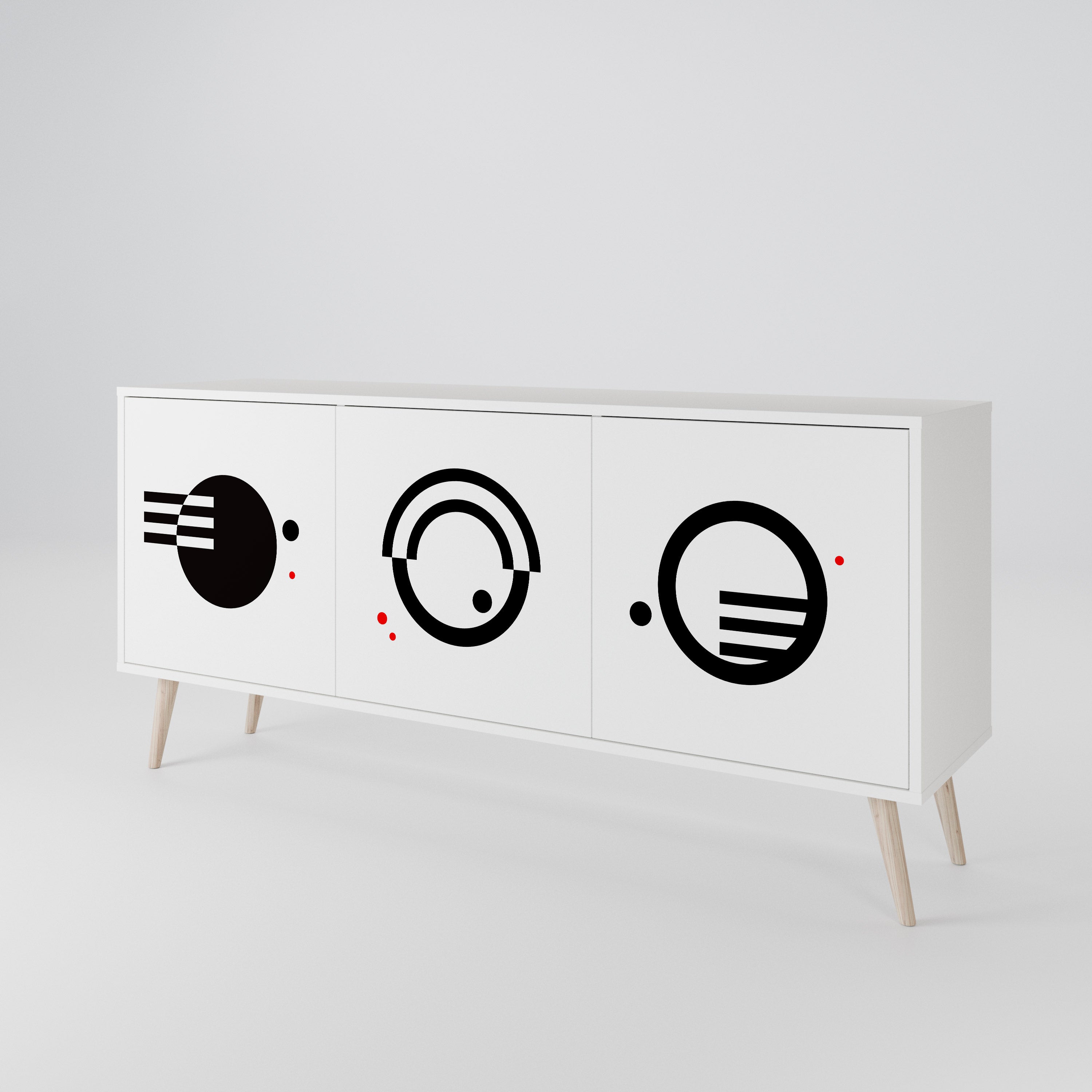BLACK AND WHITE COMBINATION 3-Door Sideboard