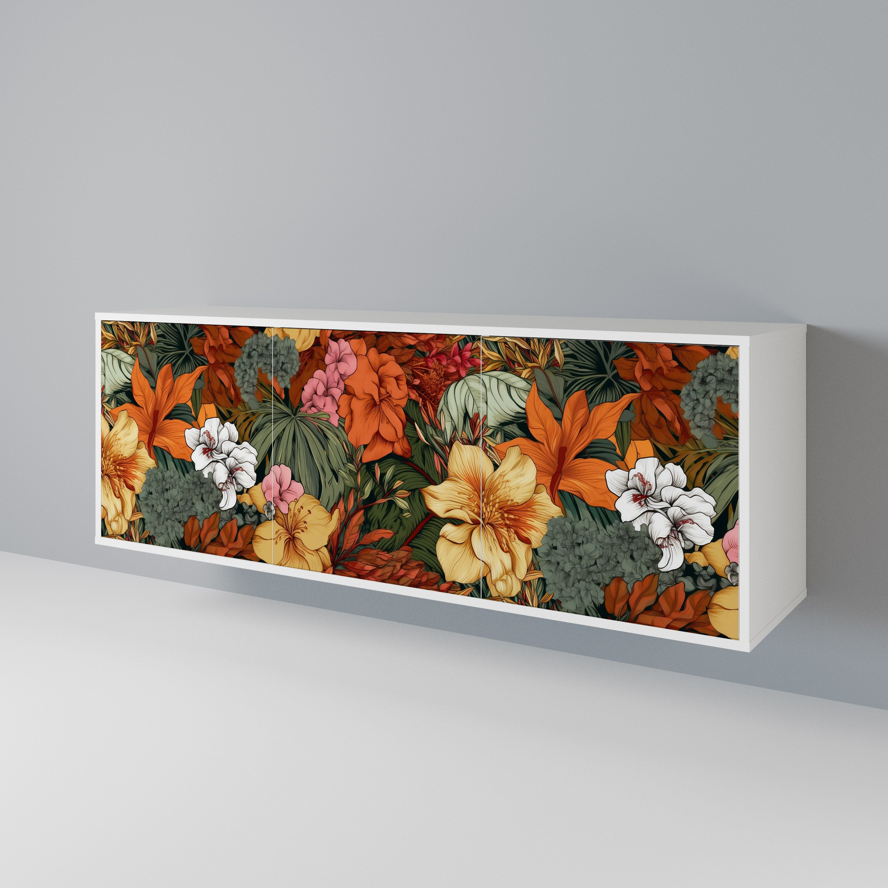 RADIANT FLORA Skänk med tre dörrar