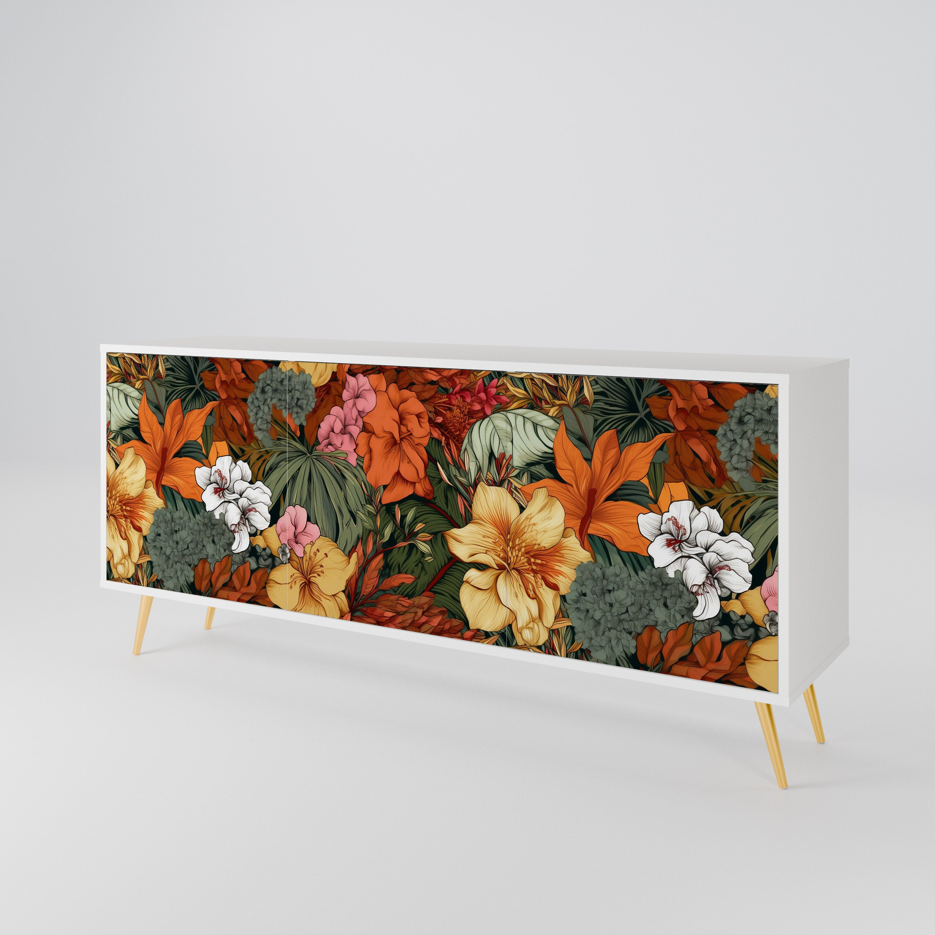 RADIANT FLORA Skänk med tre dörrar