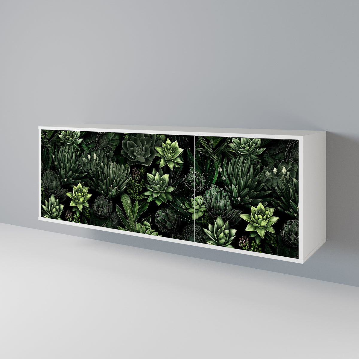 SUCCULENT JUNGLE Skänk med tre dörrar