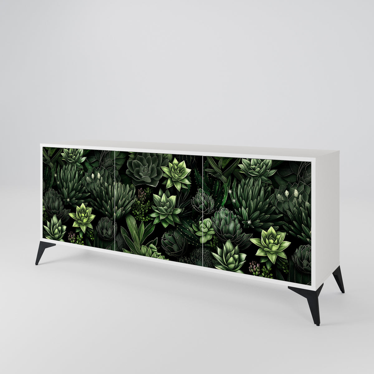 SUCCULENT JUNGLE Skänk med tre dörrar