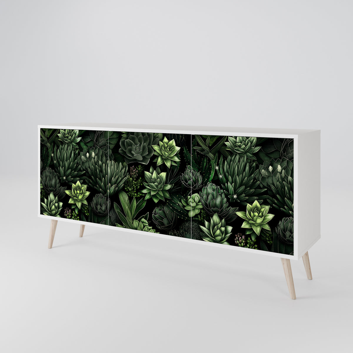 SUCCULENT JUNGLE Skänk med tre dörrar