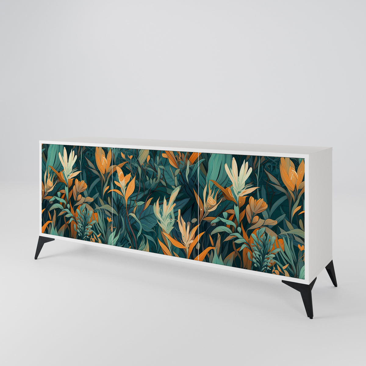 FLORAL SERENITY Skänk med tre dörrar