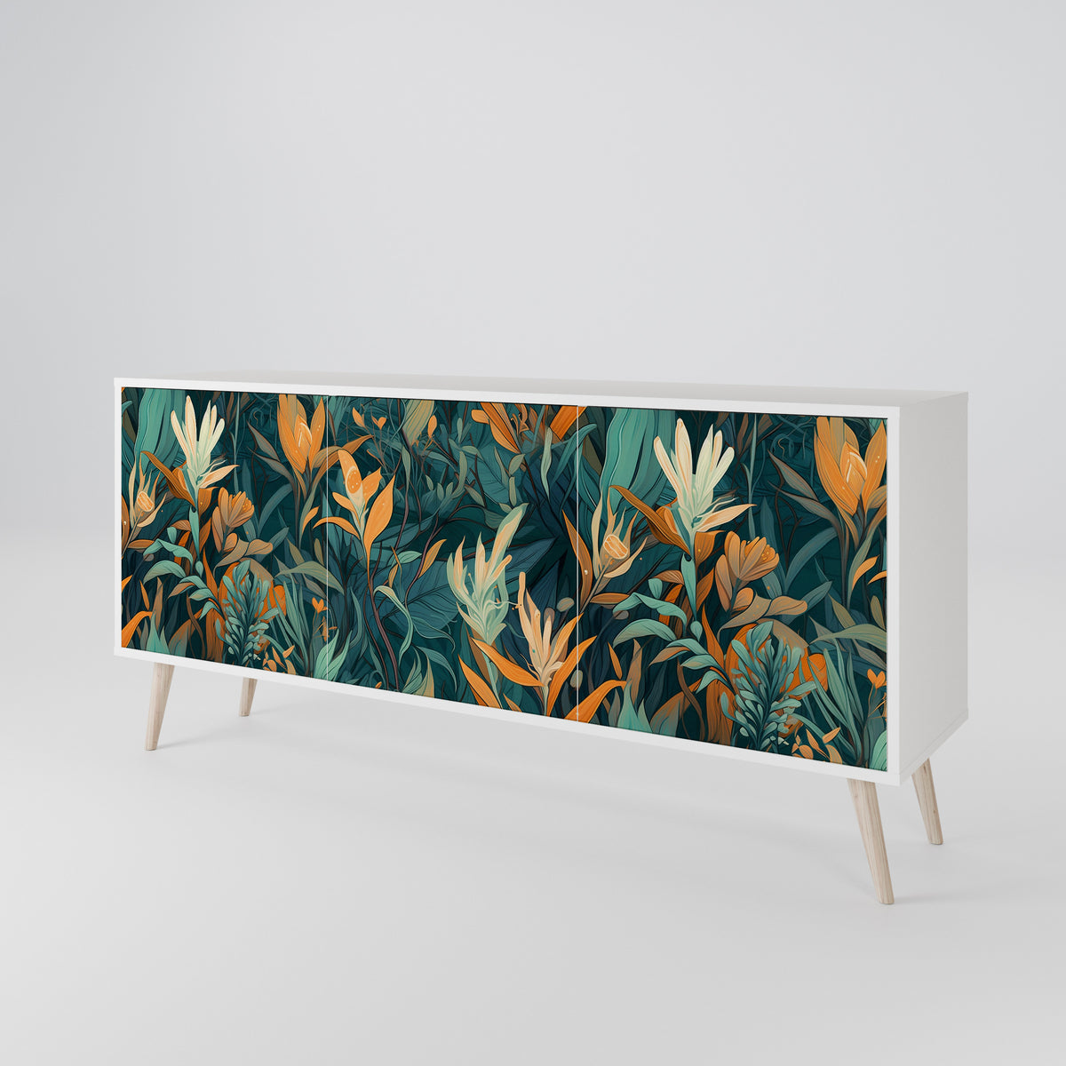 FLORAL SERENITY Skänk med tre dörrar