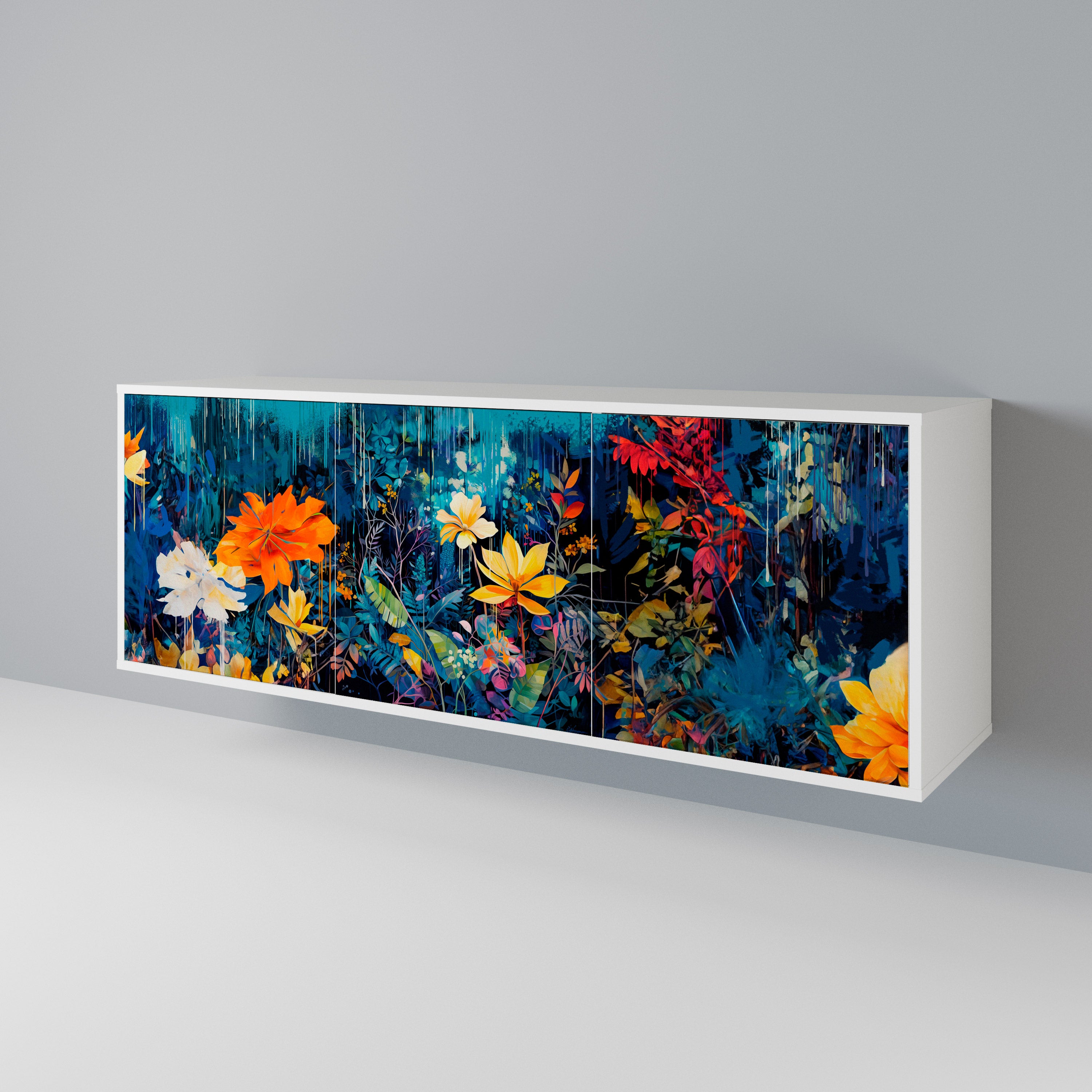 MIDNIGHT BLOSSOM 3-Door Sideboard