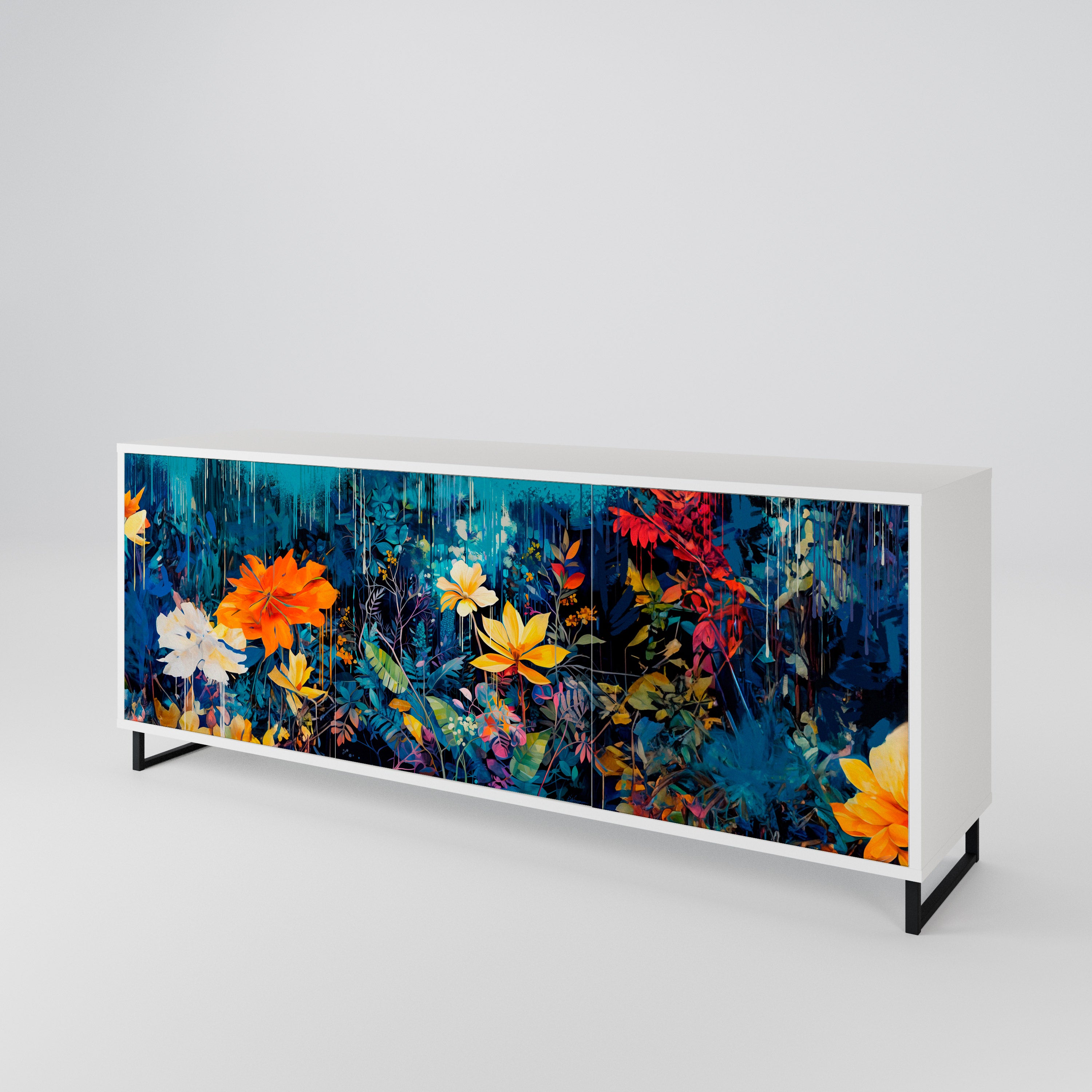 MIDNIGHT BLOSSOM 3-Door Sideboard