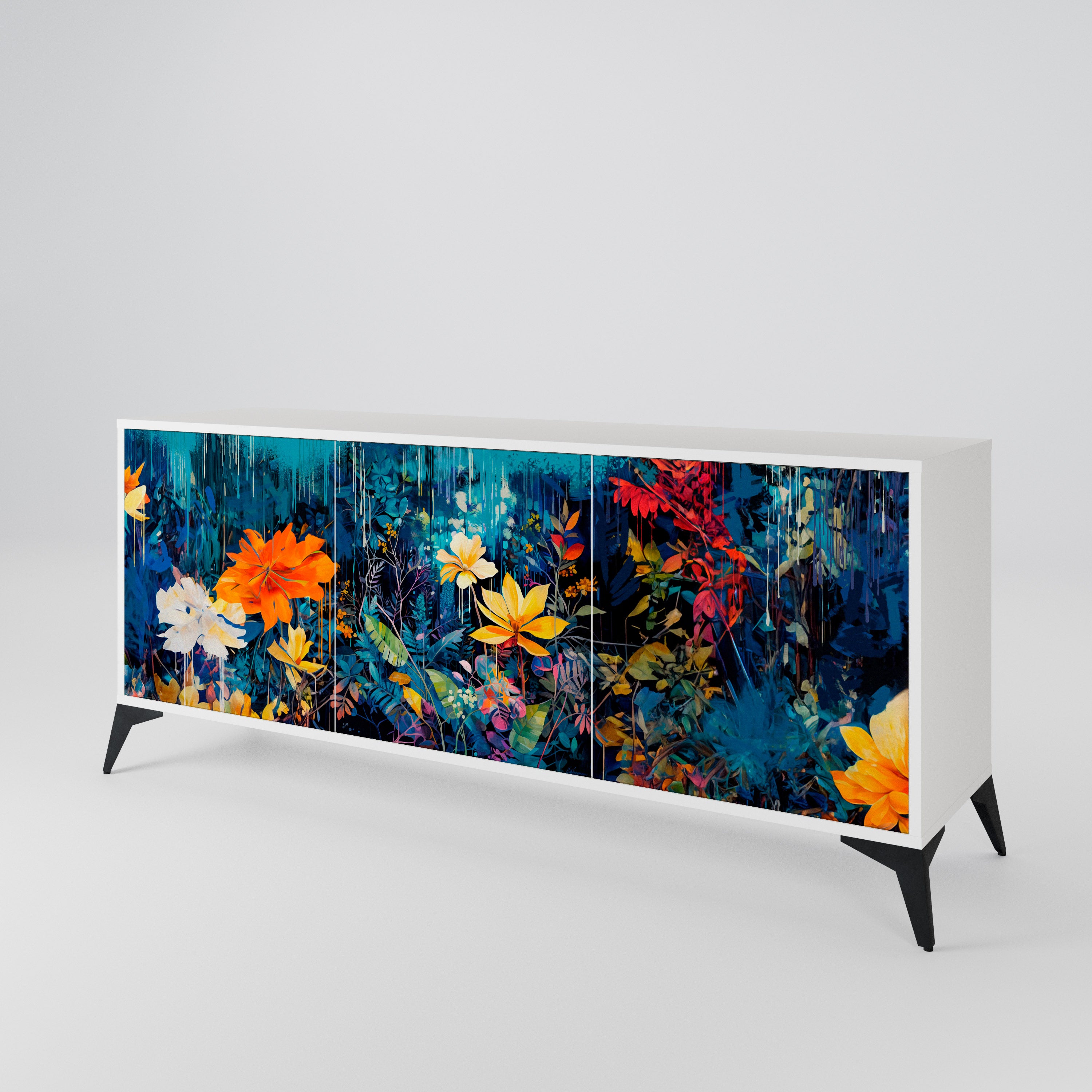 MIDNIGHT BLOSSOM 3-Door Sideboard